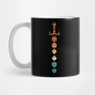 Retro Polyhedral Dice Set Sword Tabletop Roleplaying RPG Gaming Addict Mug